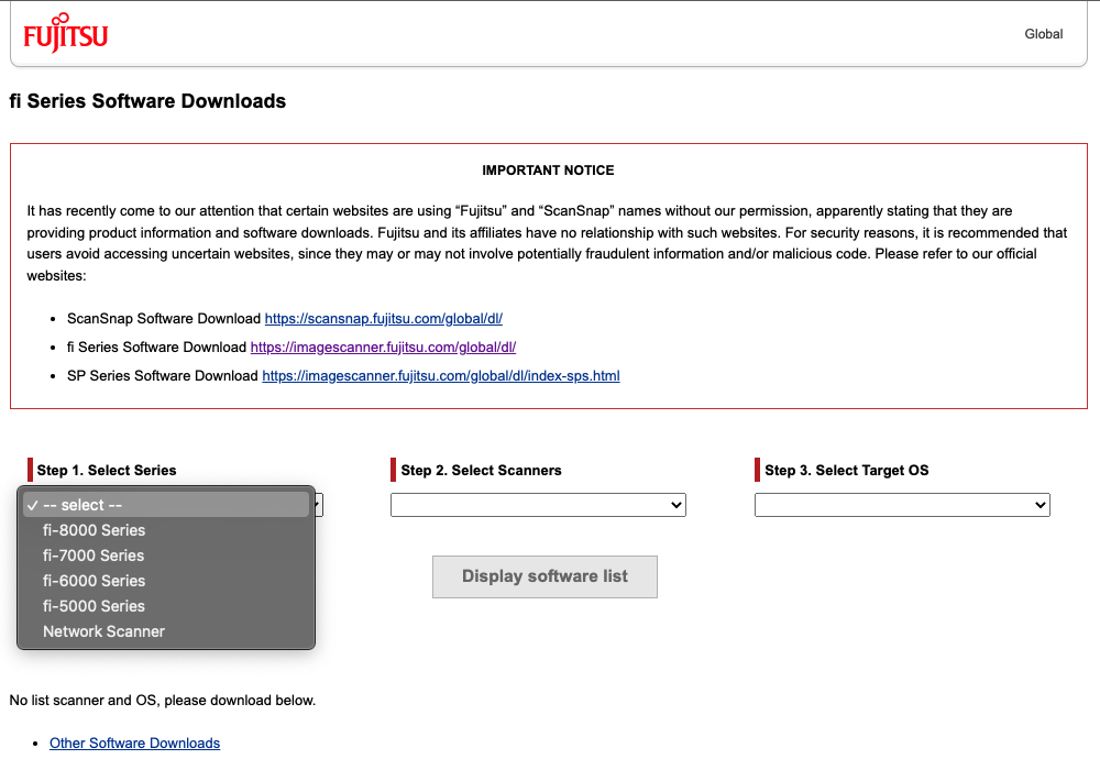 fujitsu fi-8000 series software download