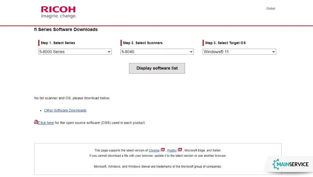 drivers scanner ricoh fi-8040 página de download